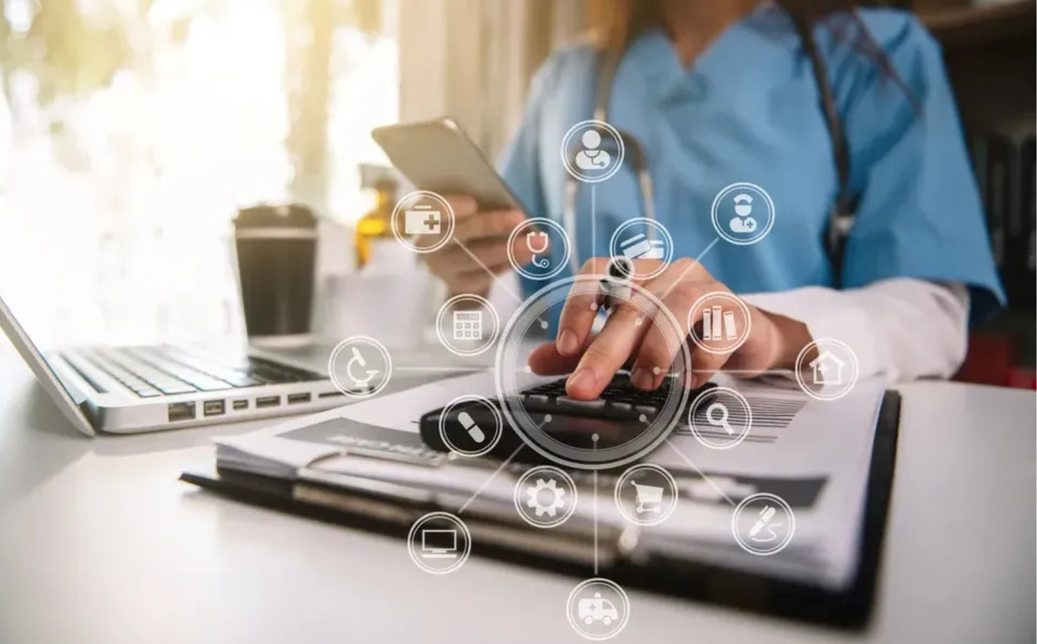 Healthcare professionals collaborating on patient care
