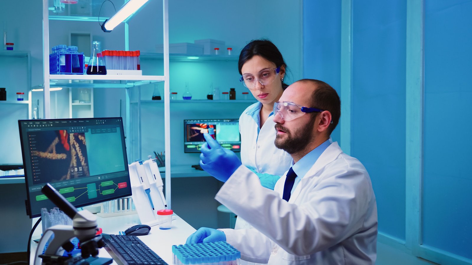 Laboratory professional conducting medical testing