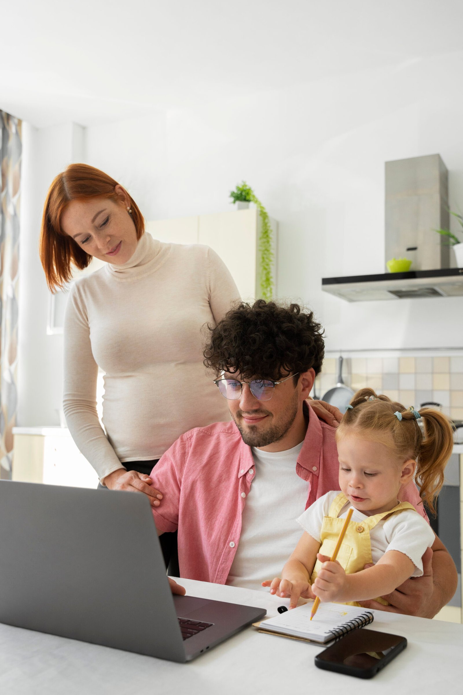 Family practice physician reviewing patient and billing information