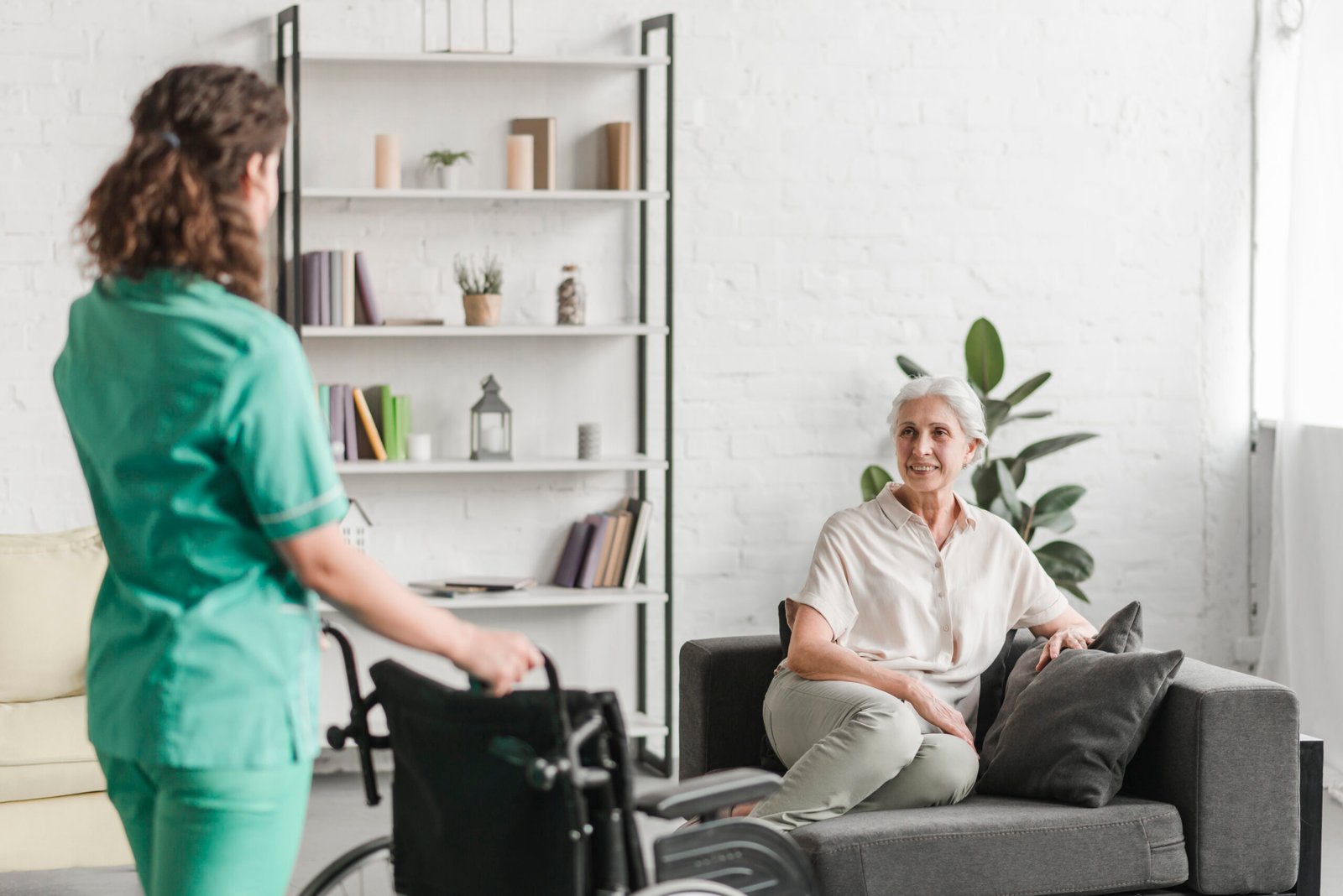 Home health professional reviewing patient documentation and billing records