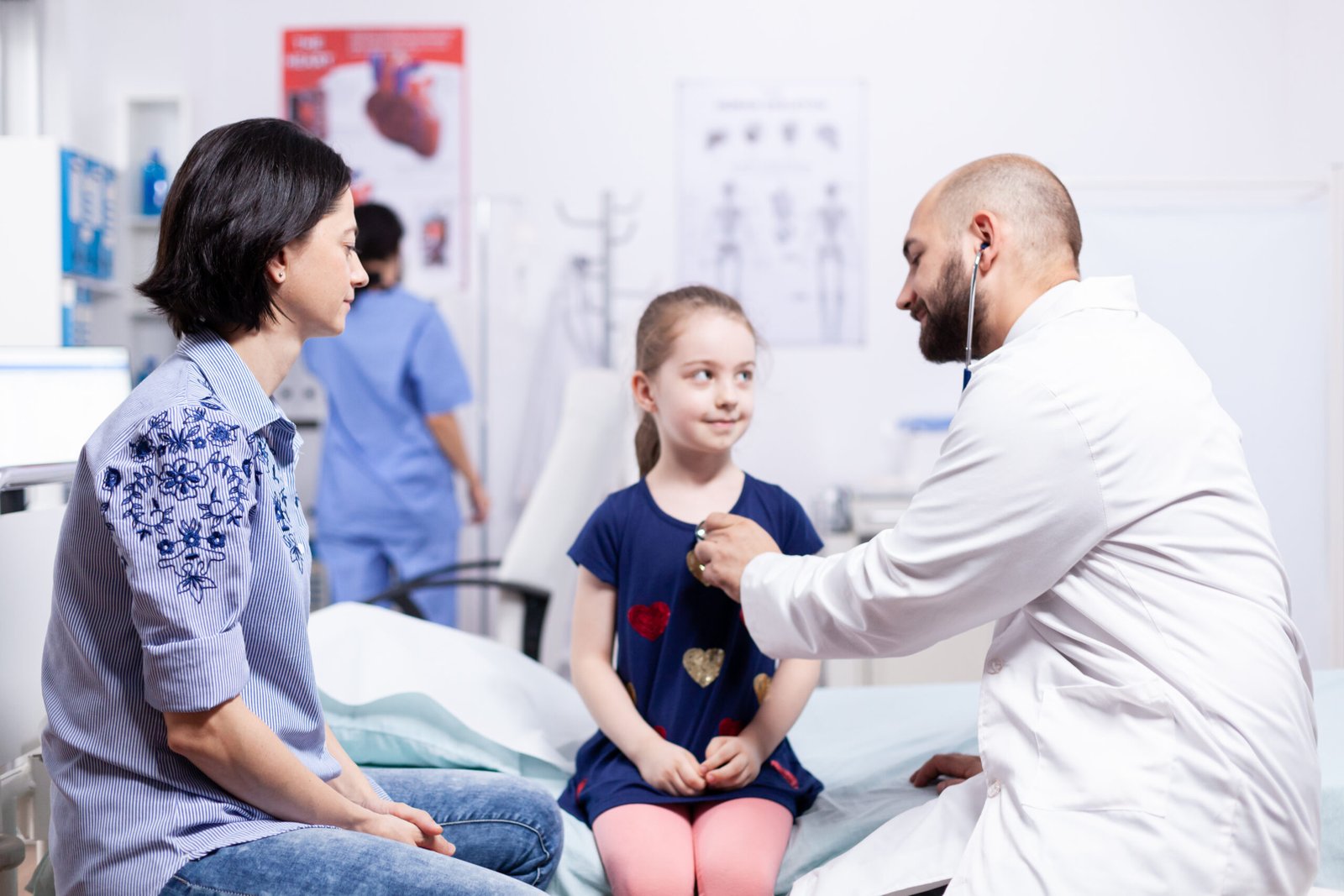 Mother and child during a pediatric healthcare visit